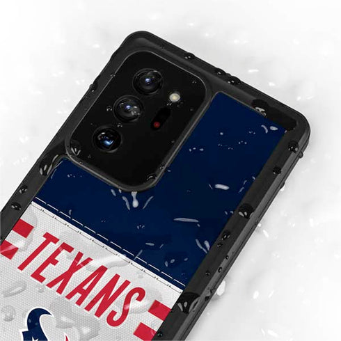 NFL Houston Texans White Striped Galaxy Note20 Ultra 5G Waterproof Case