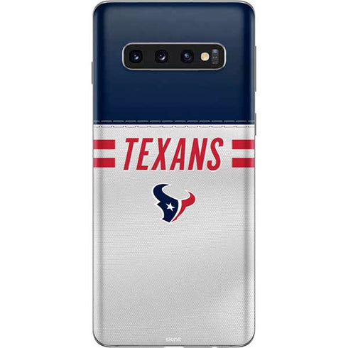 NFL Houston Texans White Striped Galaxy S10 Skin