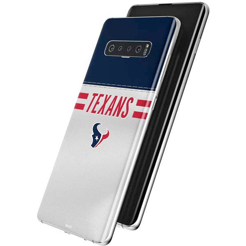 NFL Houston Texans White Striped Galaxy S10 Skin