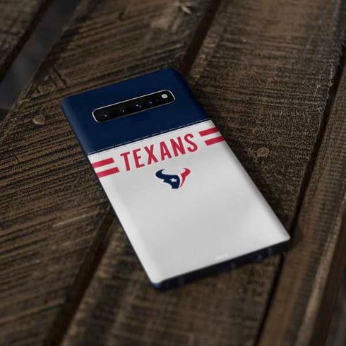 NFL Houston Texans White Striped Galaxy S10 Skin