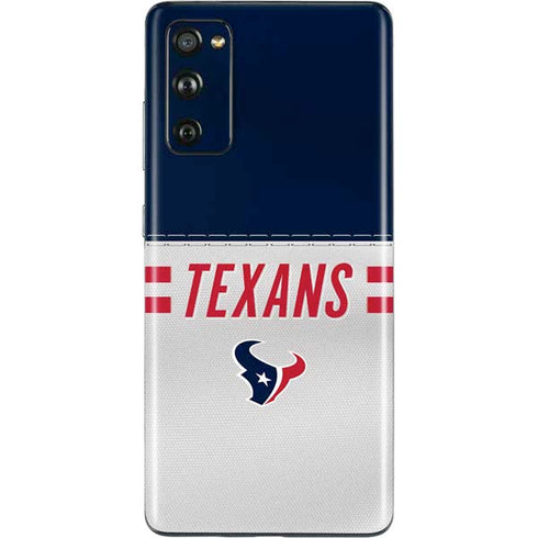 NFL Houston Texans White Striped Galaxy S20 Fan Edition Skin