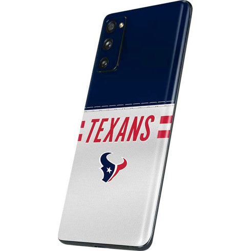 NFL Houston Texans White Striped Galaxy S20 Fan Edition Skin