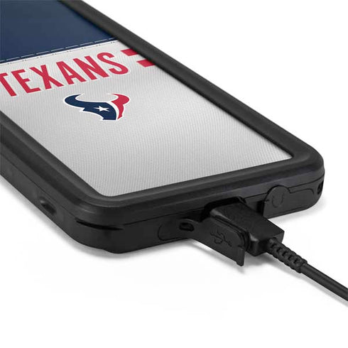 NFL Houston Texans White Striped Galaxy S20 Plus Waterproof Case