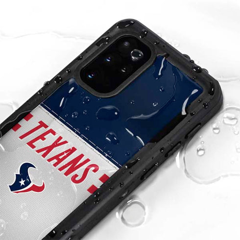 NFL Houston Texans White Striped Galaxy S20 Plus Waterproof Case