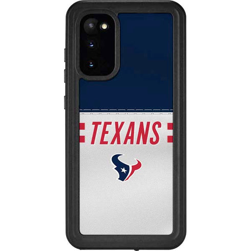 NFL Houston Texans White Striped Galaxy S20 Waterproof Case
