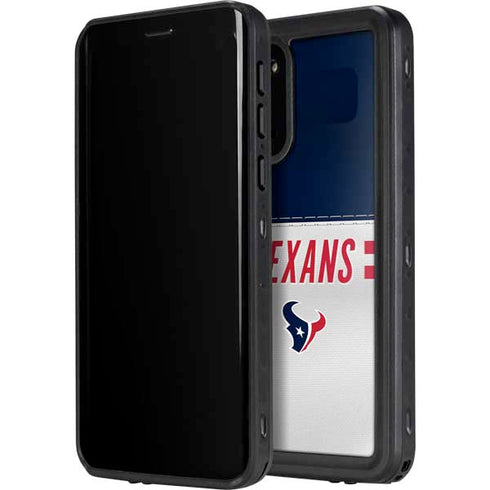 NFL Houston Texans White Striped Galaxy S20 Waterproof Case