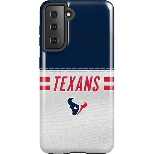 NFL Houston Texans White Striped Galaxy S21 5G Pro Case