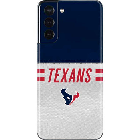 NFL Houston Texans White Striped Galaxy S21 5G Skin