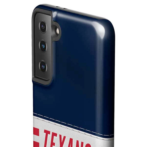 NFL Houston Texans White Striped Galaxy S21 FE Pro Case