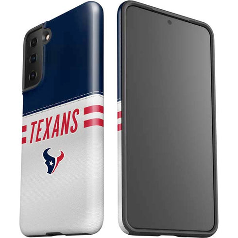 NFL Houston Texans White Striped Galaxy S21 FE Pro Case
