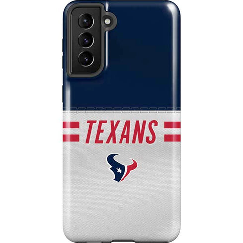 NFL Houston Texans White Striped Galaxy S21 Plus 5G Pro Case