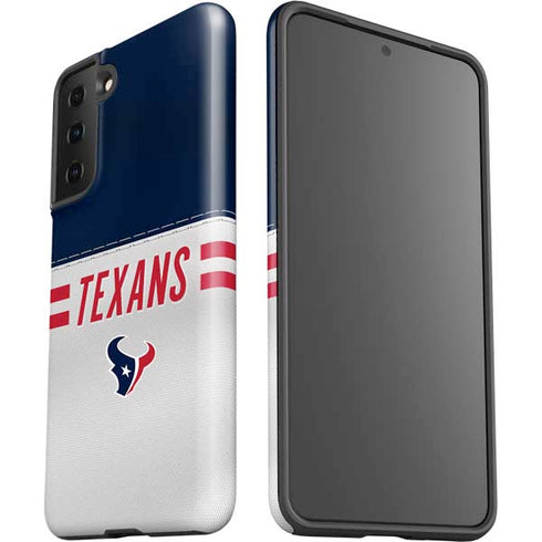 NFL Houston Texans White Striped Galaxy S21 Plus 5G Pro Case