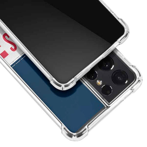 NFL Houston Texans White Striped Galaxy S21 Ultra 5G Clear Case