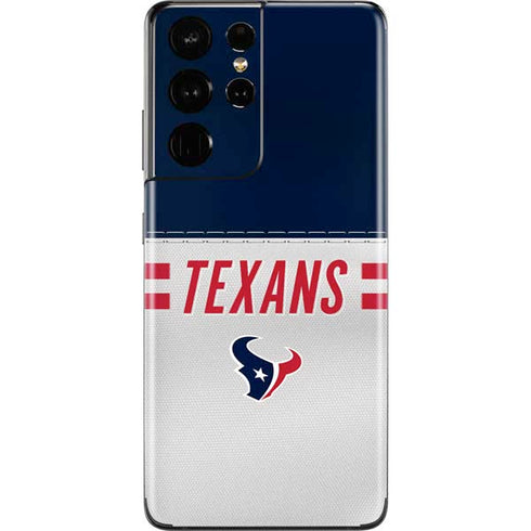 NFL Houston Texans White Striped Galaxy S21 Ultra 5G Skin