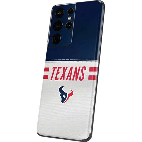 NFL Houston Texans White Striped Galaxy S21 Ultra 5G Skin