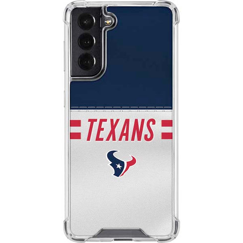NFL Houston Texans White Striped Galaxy S22 Clear Case