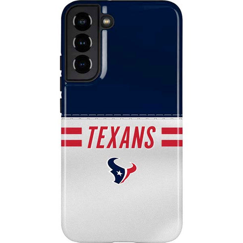 NFL Houston Texans White Striped Galaxy S22 Plus Pro Case