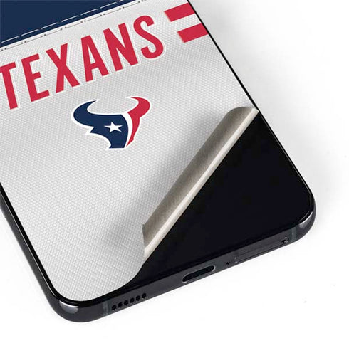 NFL Houston Texans White Striped Galaxy S22 Plus Skin