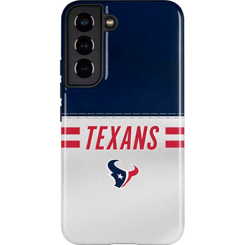 NFL Houston Texans White Striped Galaxy S22 Pro Case