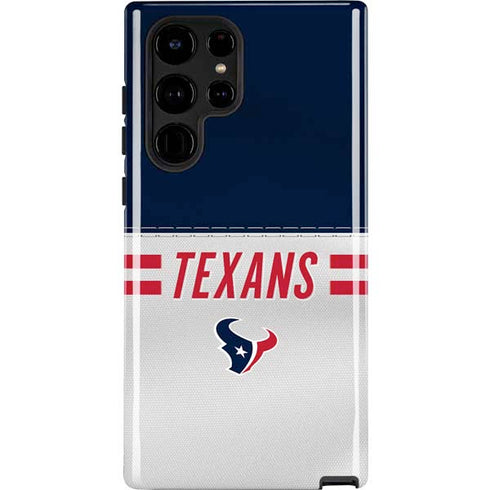 NFL Houston Texans White Striped Galaxy S22 Ultra Pro Case