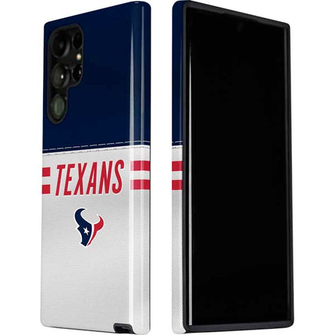 NFL Houston Texans White Striped Galaxy S22 Ultra Pro Case