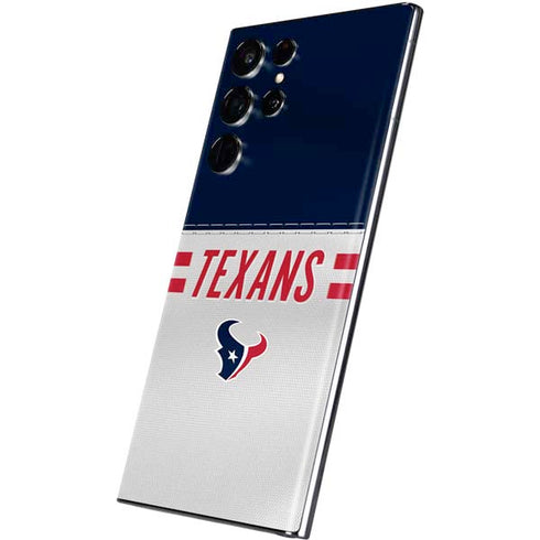 NFL Houston Texans White Striped Galaxy S22 Ultra Skin