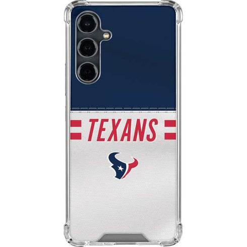 NFL Houston Texans White Striped Galaxy S23 FE Clear Case