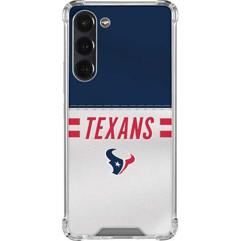 NFL Houston Texans White Striped Galaxy S23 Plus Clear Case