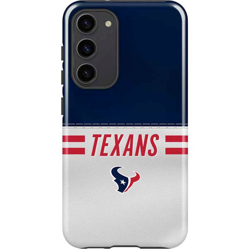 NFL Houston Texans White Striped Galaxy S23 Plus Pro Case
