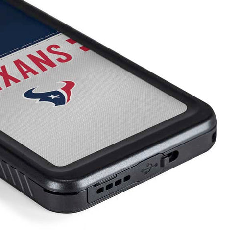 NFL Houston Texans White Striped Galaxy S23 Plus Waterproof Case