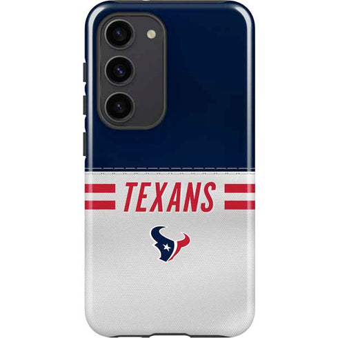 NFL Houston Texans White Striped Galaxy S23 Pro Case