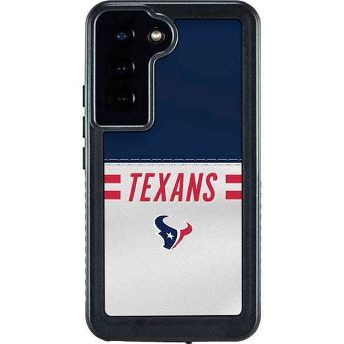 NFL Houston Texans White Striped Galaxy S23 Waterproof Case