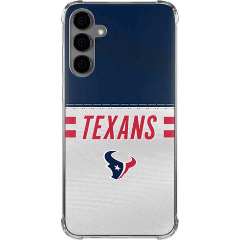 NFL Houston Texans White Striped Galaxy S24 Plus Clear Case