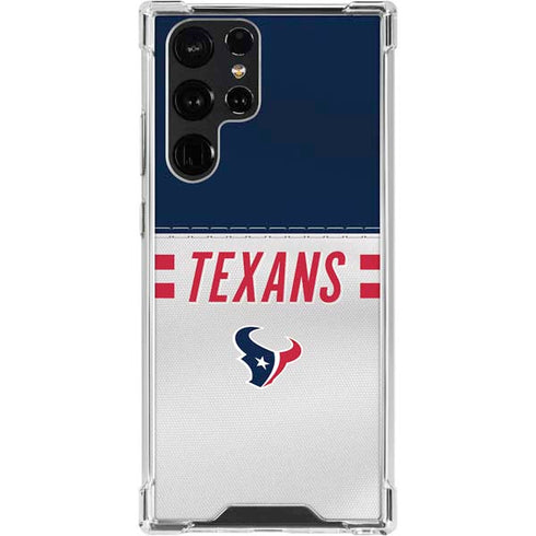 NFL Houston Texans White Striped Galaxy S24 Ultra Clear Case