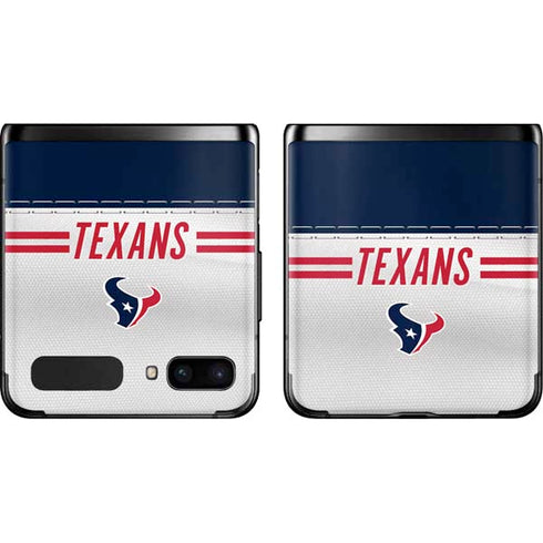 NFL Houston Texans White Striped Galaxy Z Flip Skin
