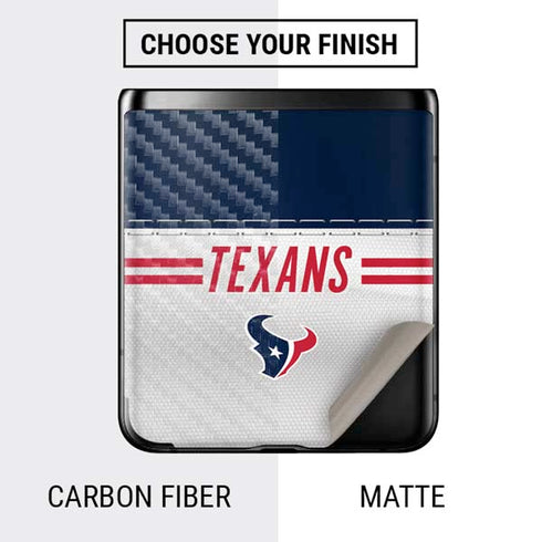 NFL Houston Texans White Striped Galaxy Z Flip Skin