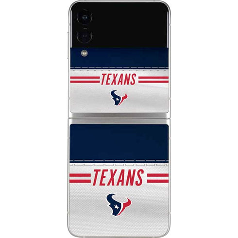 NFL Houston Texans White Striped Galaxy Z Flip4 5G Skin