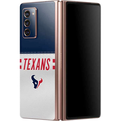 NFL Houston Texans White Striped Galaxy Z Fold2 5G Skin
