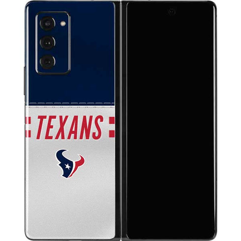 NFL Houston Texans White Striped Galaxy Z Fold2 5G Skin