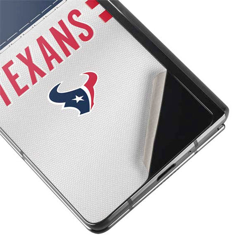 NFL Houston Texans White Striped Galaxy Z Fold2 5G Skin