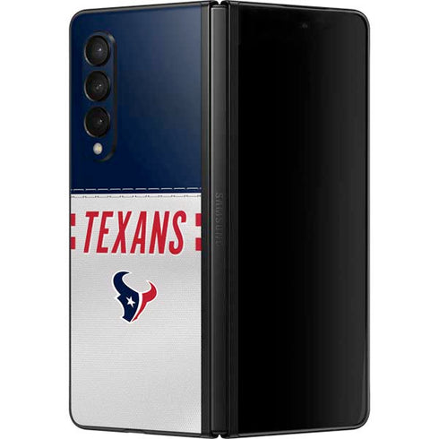 NFL Houston Texans White Striped Galaxy Z Fold3 5G Skin