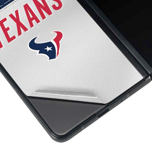 NFL Houston Texans White Striped Galaxy Z Fold3 5G Skin
