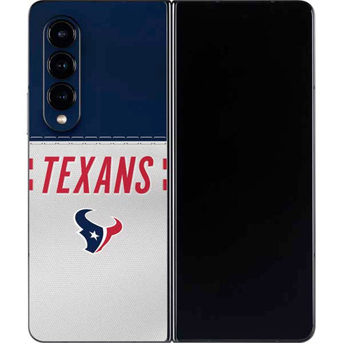 NFL Houston Texans White Striped Galaxy Z Fold4 5G Skin