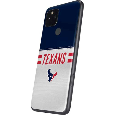 NFL Houston Texans White Striped Google Pixel 5a Skin