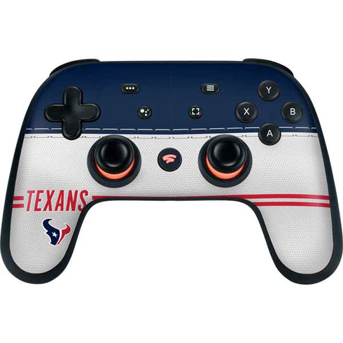 NFL Houston Texans White Striped Google Stadia Controller Skin