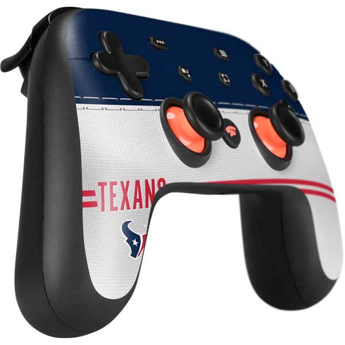 NFL Houston Texans White Striped Google Stadia Controller Skin