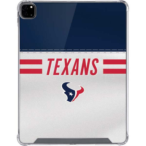 NFL Houston Texans White Striped iPad Pro 12.9in (2020) Clear Case