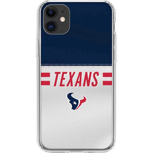 NFL Houston Texans White Striped iPhone 11 Clear Case