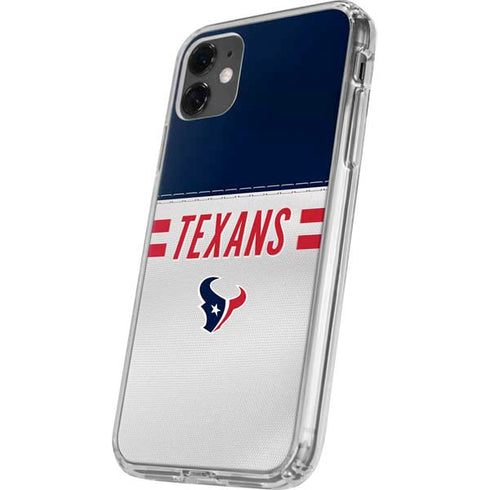 NFL Houston Texans White Striped iPhone 11 Clear Case