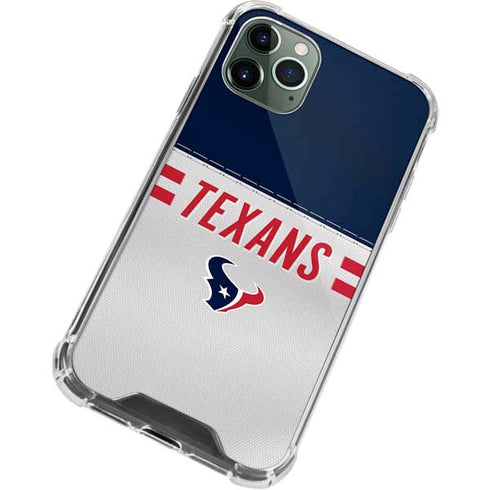 NFL Houston Texans White Striped iPhone 11 Pro Max Clear Case
